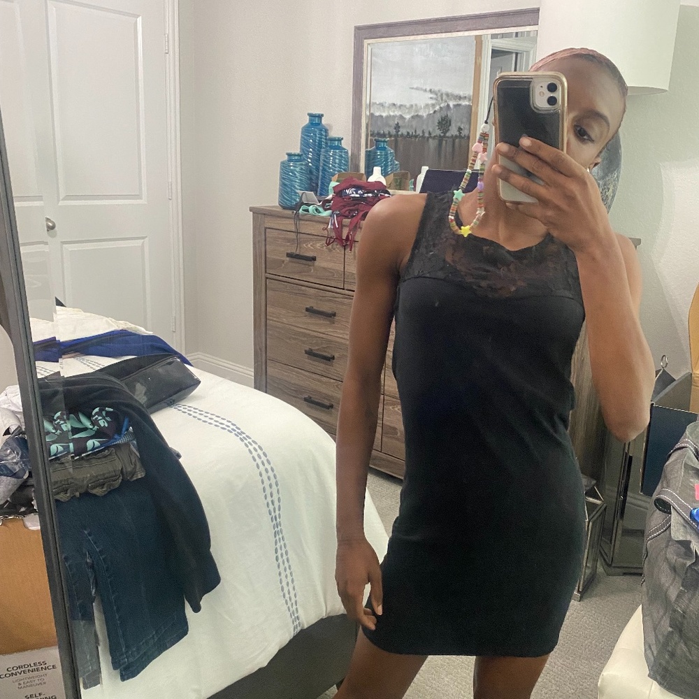 Forever 21 | Size Small | Black Lace T-Shirt Dress